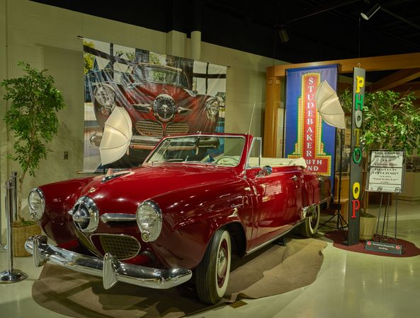 Red car at the Studebaker Museum in South Bend, Indiana