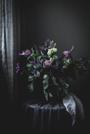 Bouquet of beautiful flowers in a vintage room
