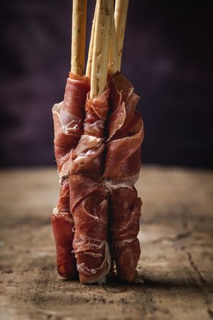 Gressinis with spanish serrano ham