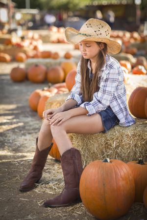 Girl Portrait at the Pumpkin Patch