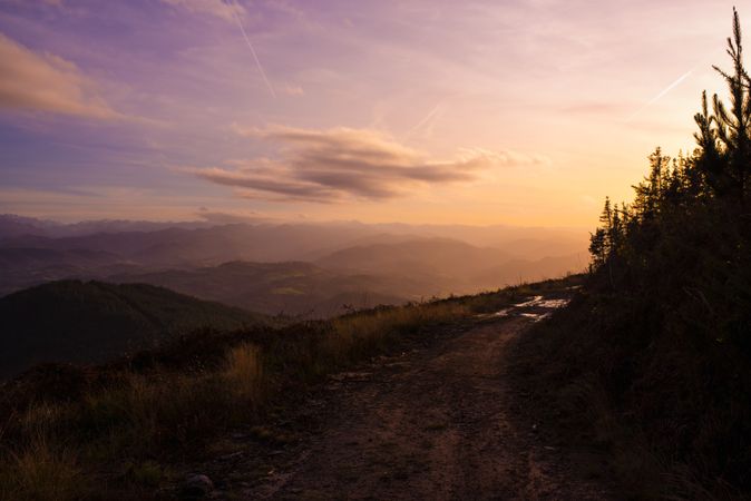 Majestic landscape of green mountains in sunlight