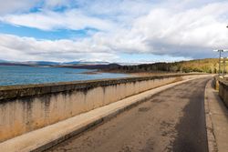 Empty paved promenade in nature