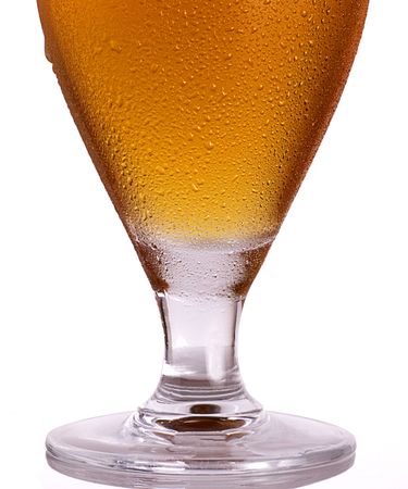 Glass of tasty light beer