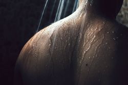 Close up portrait of a man's back