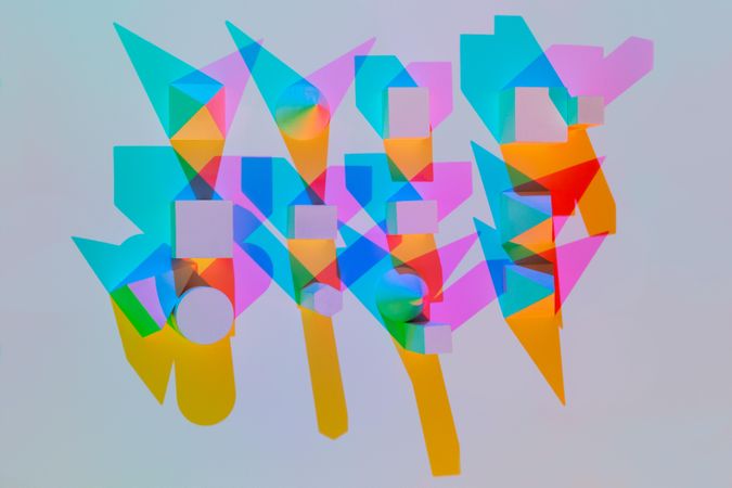Colorful abstract figures on light background