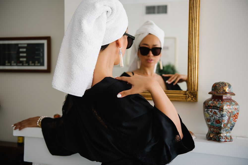 Elegant Chinese woman getting ready
