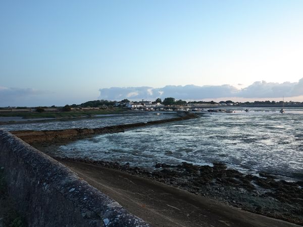 A view of the tide causeway to Port of Loix at low