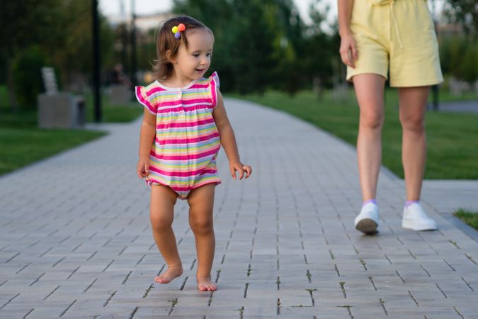 Toddler girl and mother