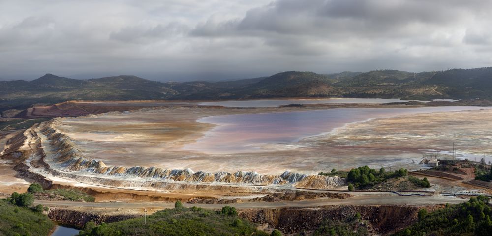 Amazing mountain mining landscape in Riotinto