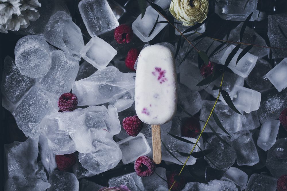 Creamy raspberry popsicle