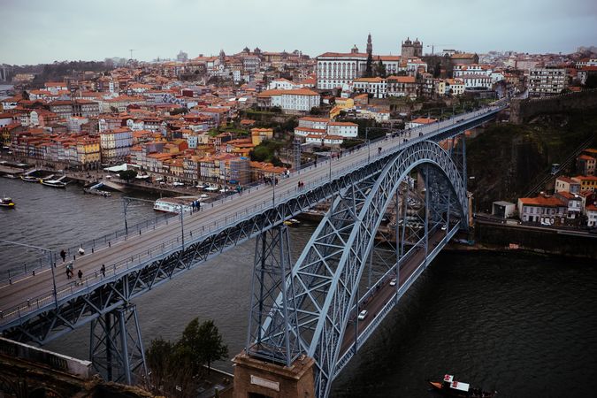 Modern bridge in old city