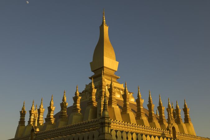 Pha That Luang at sunset, in Vientiane, Laos
