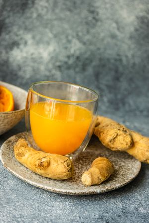 Ingredients for healthy ginger orange drink