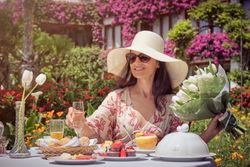 Woman Eating in the Garden