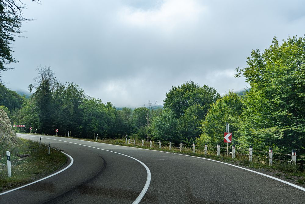 Road in the Caucasus mountains of Georgia