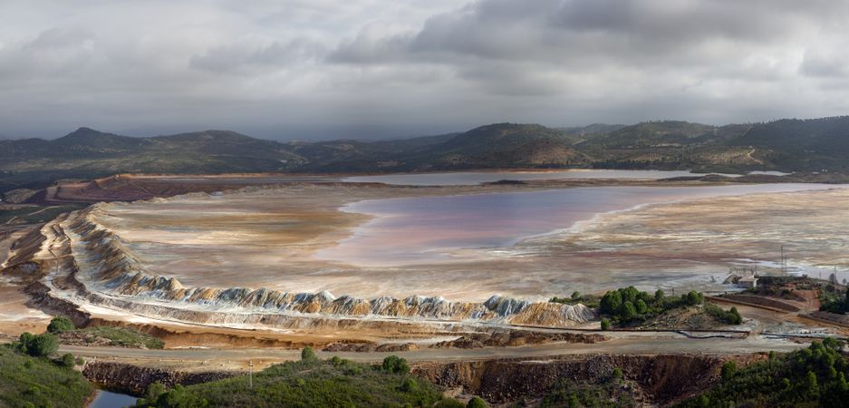 Amazing mountain mining landscape in Riotinto
