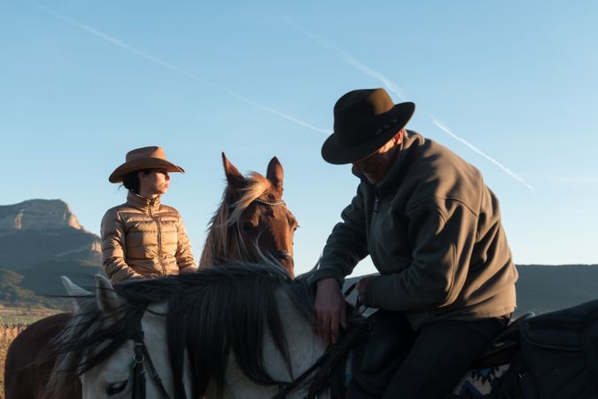 People riding horses