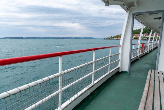 Sailing on Lake Constance in Germany, view from the boat