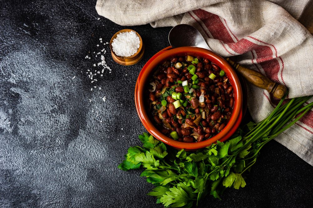 Top view of traditional Georgian dish lobio