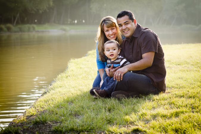 Happy Family Posing for A Portrait