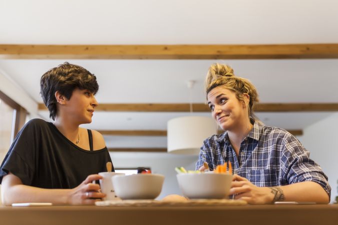 two women at home