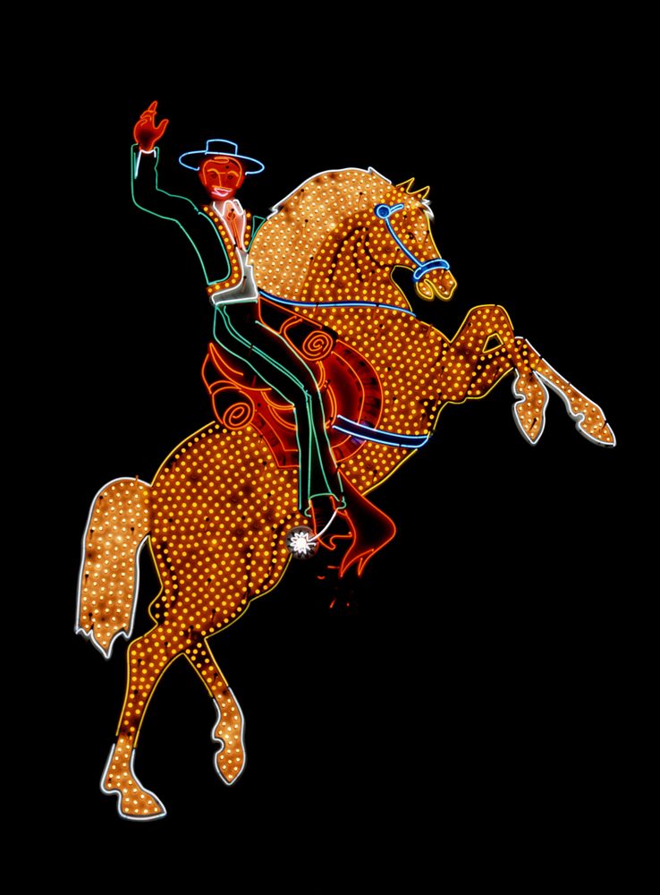 Hacienda Horse and Rider, historic neon sign, Las Vegas, Nevada