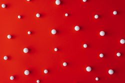 Red background with snowballs