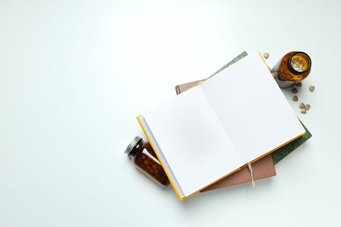 Concept of different professional books - medicine books