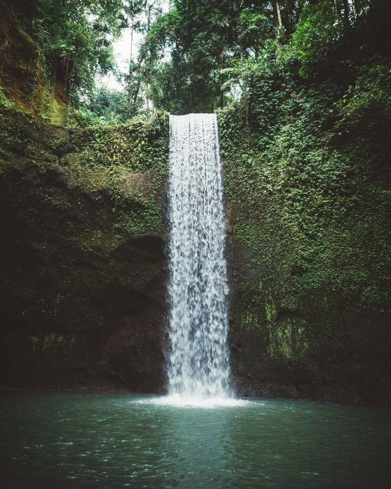turquoise natural bay waterfall in Bali
