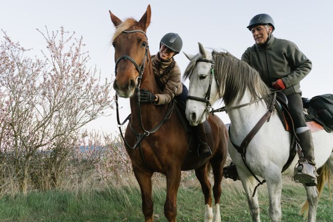 People riding horses