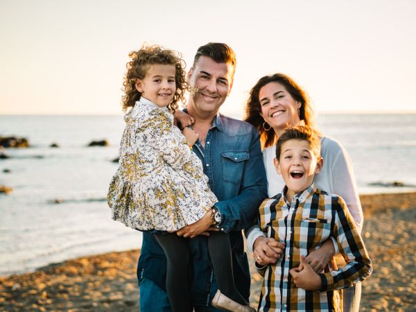 Happy family at beach