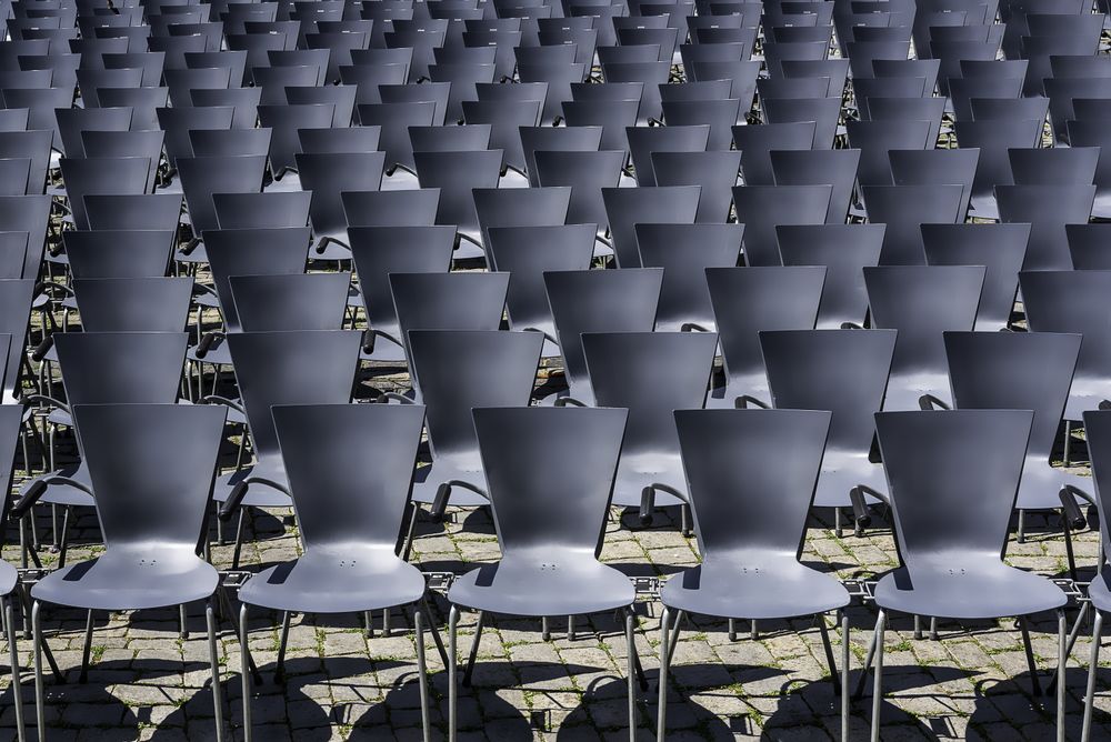 Open air theater empty seats
