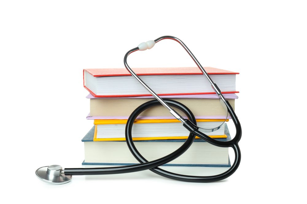 Concept of medical education, isolated on light background