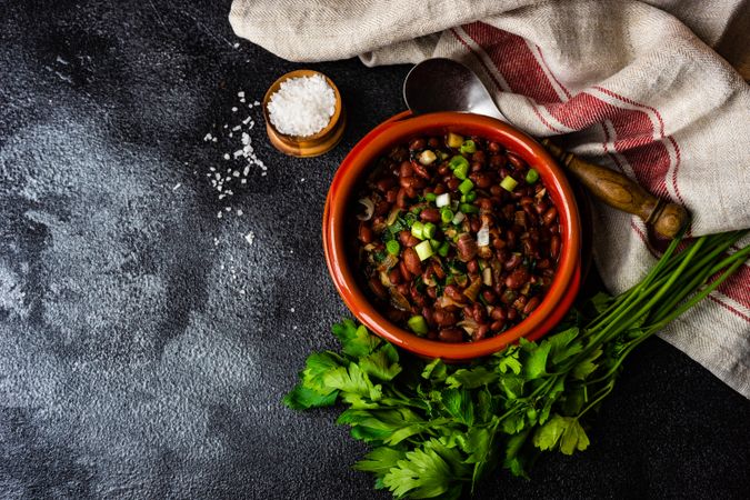 Top view of traditional Georgian dish lobio