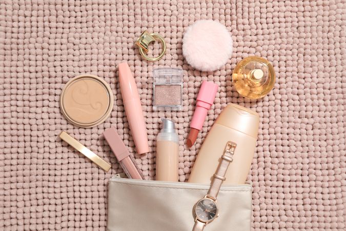 Bath accessories, toilet bag for different self care items