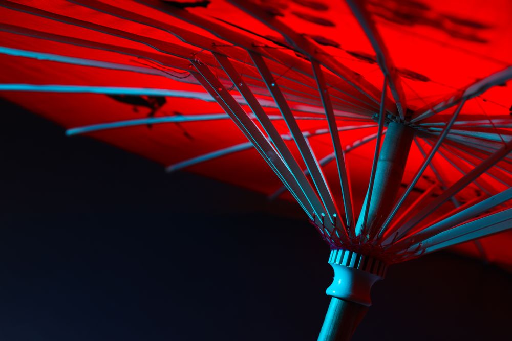 Traditional japanese umbrella, traditional japanese accessories concept