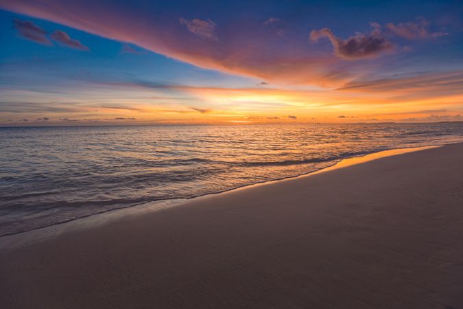 Right after sunset in the Maldives