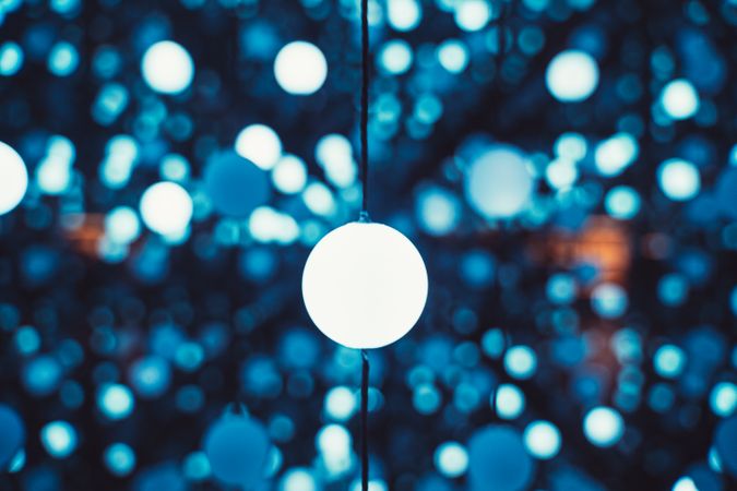 Garlands with blue lights