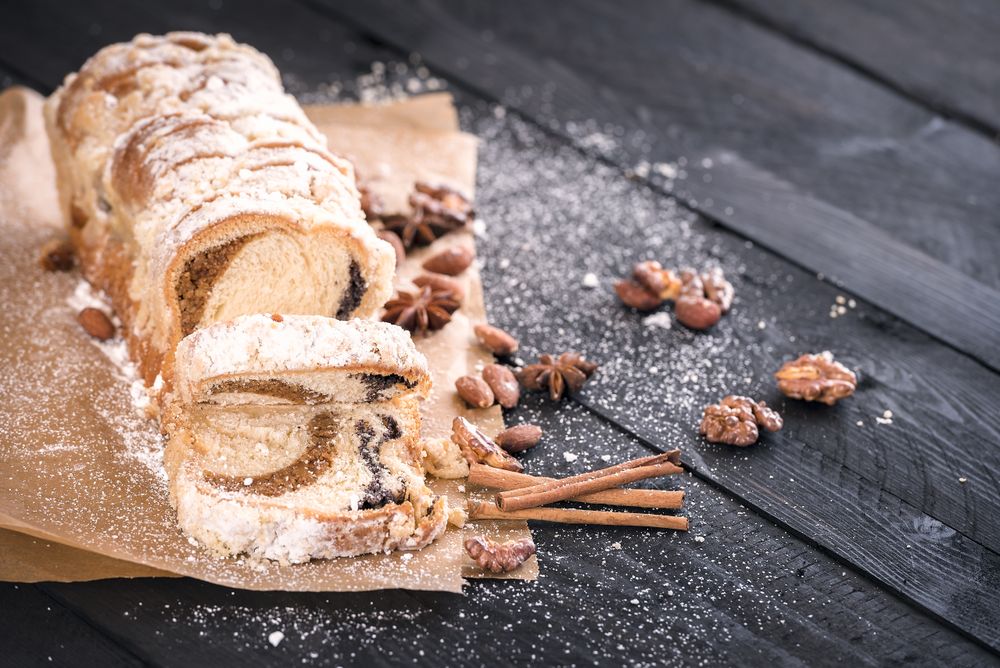 Tasty cake with poppy seeds and nuts