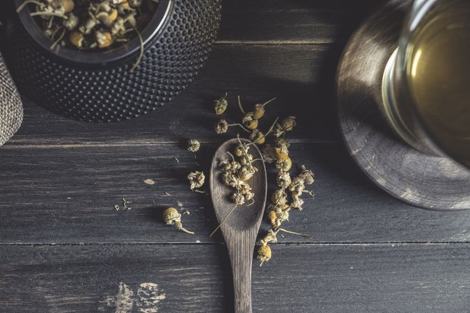 Dried chamomile for herbal tea