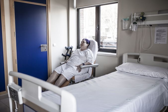Mature woman hospitalized