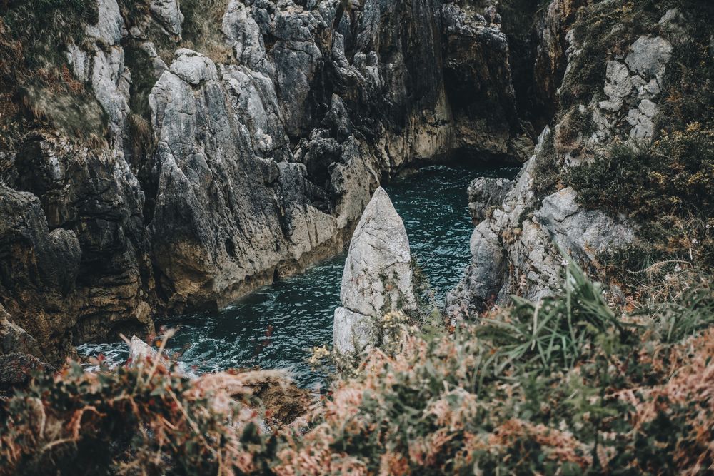 Picturesque rocks and sea
