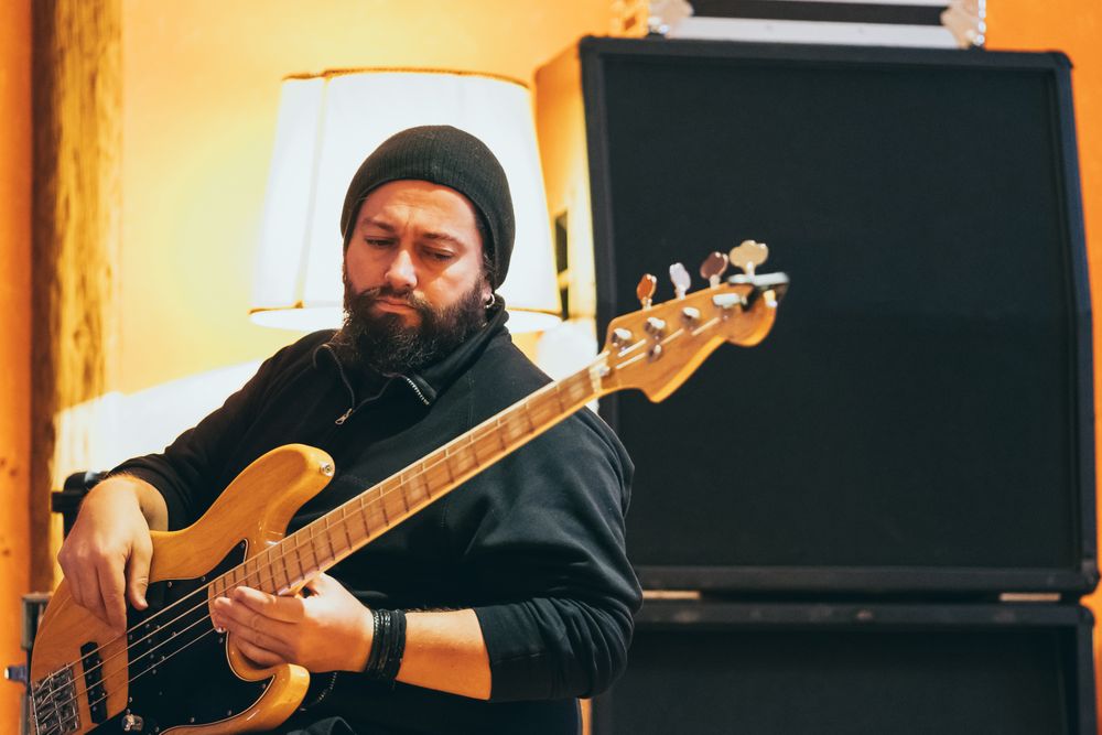 Musician playing guitar