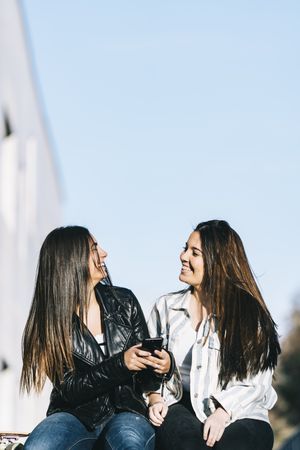 Women using mobile phone