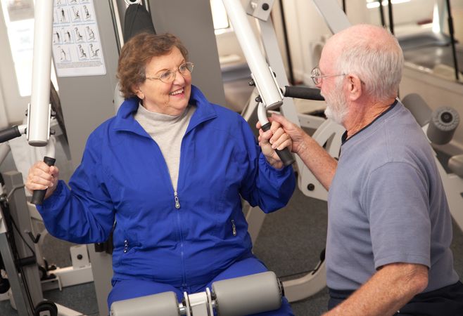 Mature Adult Couple in the Gym