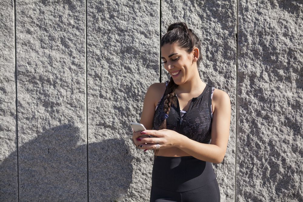 brunette woman running