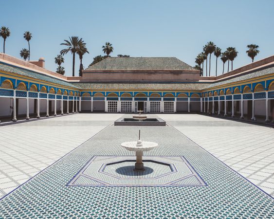 Empty ornamental square of building