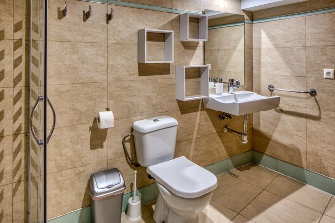 Interior of bathroom in modern style