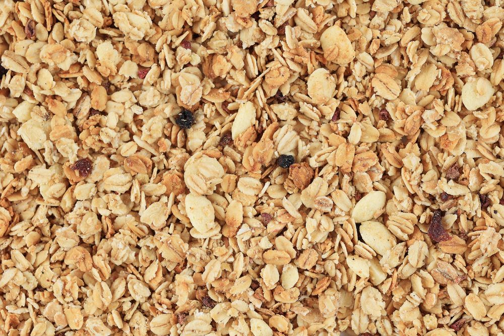 Muesli Breakfast with Oatmeal Cereals and Dry Fruit Raisins.