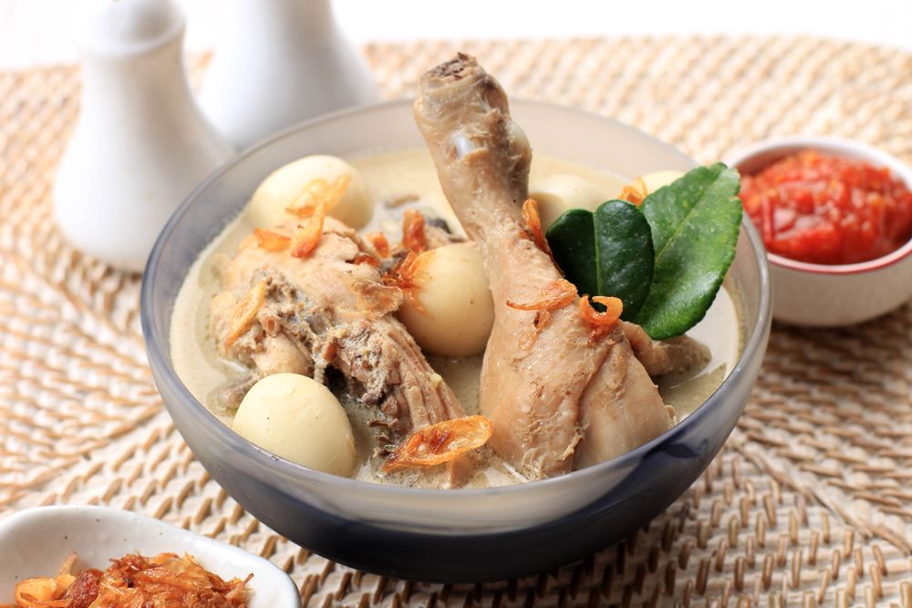 Traditional Indonesian Food made from Chicken Cooked with Coconut Milk and Spices